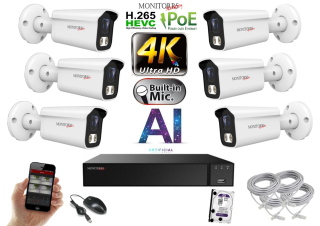 Monitorrs Security 4K IP 6 kamerový set 8 Mpix WTube (6378K6)